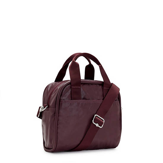 Kipling Hadya Metallic Shoulder Bags Burgundy Lacquer Metallic | CA 1415DF